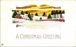 VINTAGE POSTCARD CHRISTMAS GREETINGS MAILED NORTH JAY MAINE {rare cancel} 1916