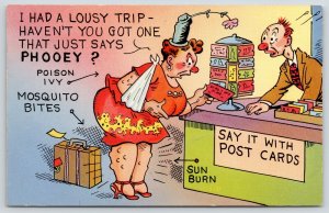 Say it With Postcards Shop~Have One That Says PHOOEY?~Sunburned Lady Bit~1950s 