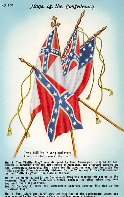 Flags of the Confederacy USA Civil War Unused 