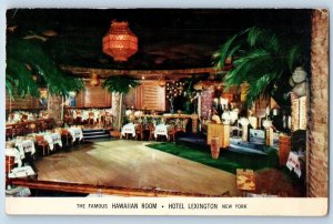 1960 New York City Vintage Postcard Famous Hawaiian Room Hotel Lexington Posted