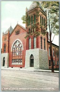 LOCK HAVEN PA ST. LUKE'S REFORMED CHURCH ANTIQUE POSTCARD