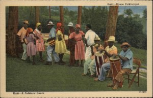 Haiti Folkloric Dance Indigenous Culture Drums Ethnic Costumes Vintage Postcard