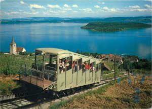 Postcard Die Standseilbahn Ligerz-Tessenberg