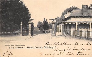 Civil War Post Cards The entrance to the national Cemetery Gettysburg, PA, US...