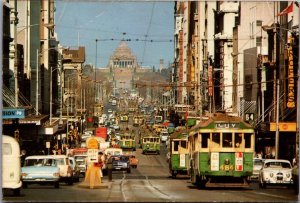 Australia Swanston Street Melbourne Postcard C029