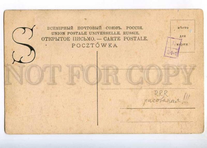 236208 RUSSIA POLAND mushrooms Vintage hand paint postcard