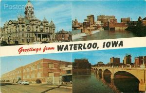 IA, Waterloo, Iowa, County Court House, John Deer Tractor Works, Cedar River