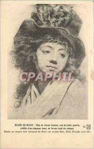 Old Postcard Museum of Dijon Tete Young woman three-quarter view wearing a to...