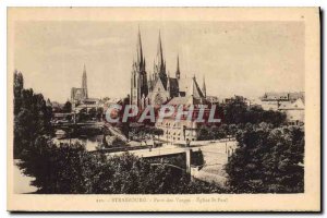 Postcard Old Strasbourg Pont des Vosges Church St Paul