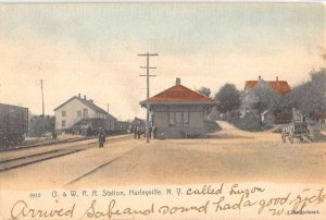 Hurleyville New York Railroad Station Exterior Antique Postcard KK1460