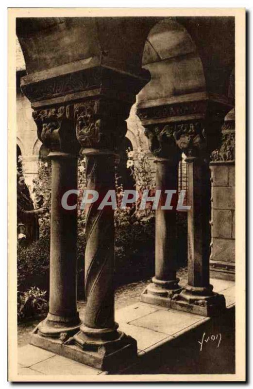 Old Postcard Elne Cathedrale Sainte Eulalie columns of Cloister