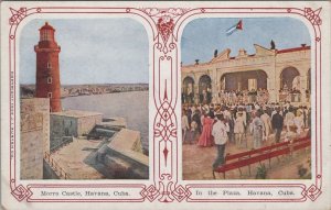 Postcard Morro Castle + In the Plaza Havana Cuba