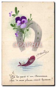 Festivals - Wishes - Fish of April - April Fool - fish and horseshoe - Old Po...