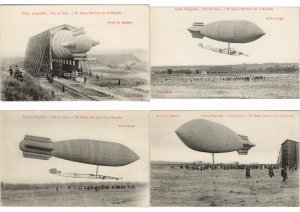 EARLY AVIATION, BALLOON, BALLON DIRIGEABLE VILLE DE PARIS 8 PC. (L3000)