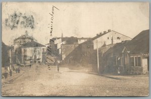 RYPIN POLAND STREET VIEW ANTIQUE REAL PHOTO POSTCARD RPPC