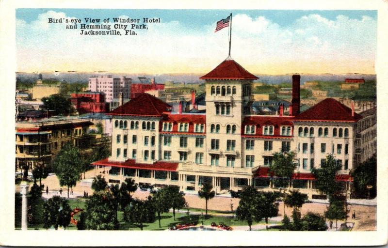 Florida Jacksonville Birds Eye View Of Windsor Hotel and Hemming City Park