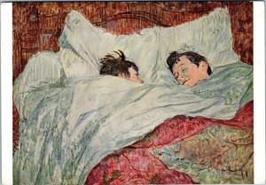 Postcard Art - Henri De Toulouse-Lautrec - The bed  - couple in bed