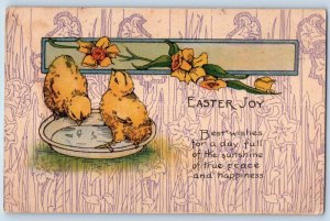 Portsmouth Ohio OH Postcard Easter Baby Chicks And Flowers c1930's Vintage