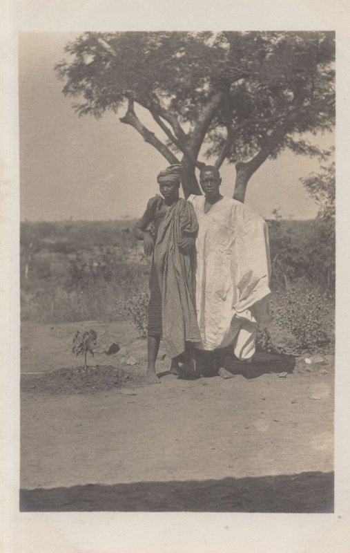 Hausa Man Called Ali & Lady Wife Antique Nigeria Postcard