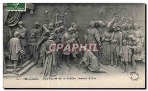 Postcard Old Orleans Bas relief of the statue of Joan of Arc