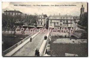 Postcard Old Figeac Le Pont Gambetta And The Quays Rue Gambetta