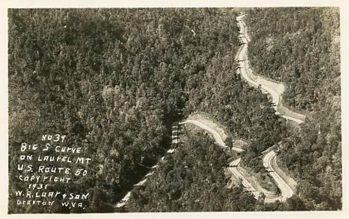 WV - U.S. Route 50 on Laurel Mountain, Big S Curve    *RPPC