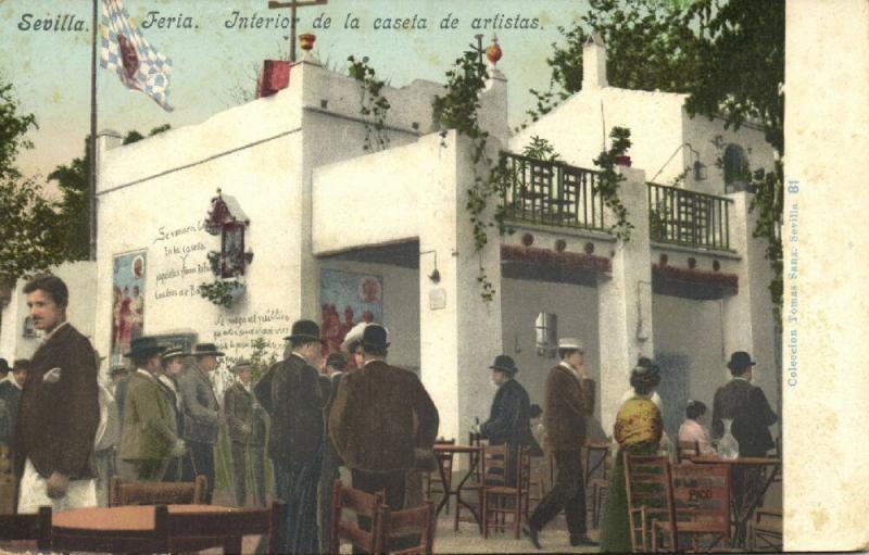 spain, SEVILLA, Feria, Interior de la Caseta de Artistas (1899)