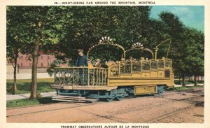 Quebec Canada Sight Seeing Car Around Mountain Tramway Montreal Vintage Postcard