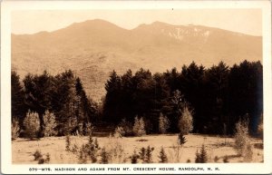 RPPC Mts Madison & Adams from Mt Crescent House Randolph NH Vintage Postcard V63