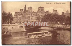 Postcard Old Paris Hotel de Ville boat Maggi