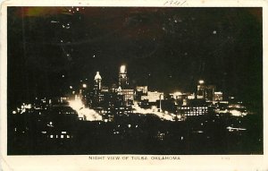 OK, Tulsa, Oklahoma, RPPC, City Scene At Night