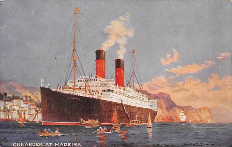 Cunarder at Madeira Cunard Line Ship Unused 