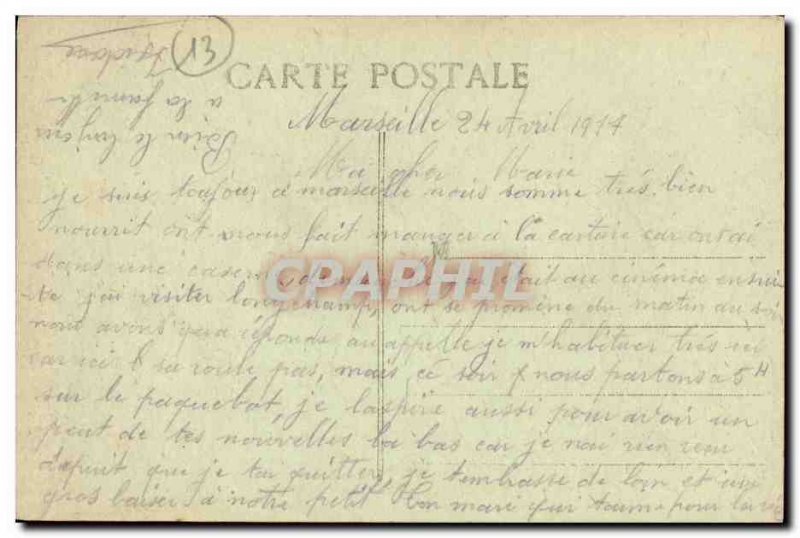 Old Postcard Marseille Palais Longchamp