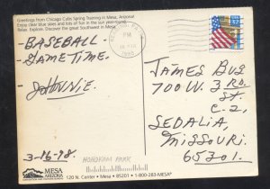MESA ARIZONA CHICAGO CUBS SPRING TRAINING BASEBALL STADIUM POSTCARD