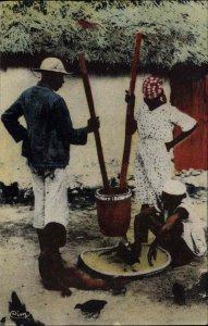 Haiti Peasant Life Indigenous Haitian Family Vintage Postcard