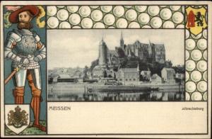 Meissen Germany Knight in Armor Border c1900 Postcard