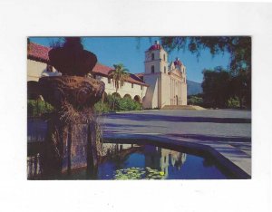 Vtg 50's/60's Mission Santa Barbara Reflections, California Postcard