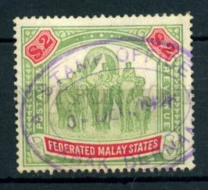 000548 MALAY FEDERATED 1905 year 2$ elephants used