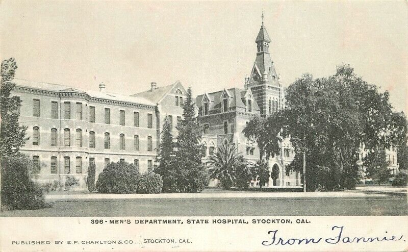 C1910 California Stockton Men's Department Hospital Charleston Postcard 22-11730