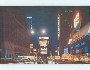 Pre-1980 PEPSI & CHEVROLET BILLBOARD SIGN AT TIMES SQUARE New York City NY F1044