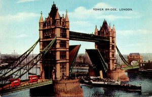 England London Steamer Passing Through Tower Bridge