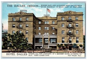 The Dalles Oregon OR Postcard Hotel Dalles Exterior Roadside c1920's Antique