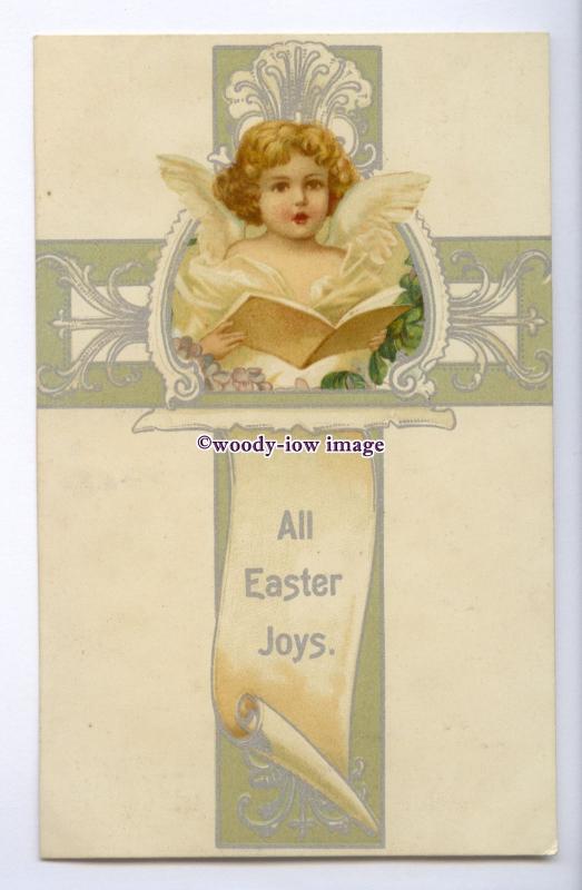 GR0057 - Easter -  Angelic Messengers Angel singing Hymns on Cross - postcard