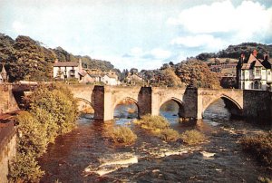 River Dee and Llangollen Bridge Denbighshire United Kingdom, Great Britain, E...