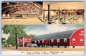 1930-40's TANEYTOWN MD BIG PIPE CREEK RAINBOW ROLLER SKATING RINK BOWLING ALLEYS