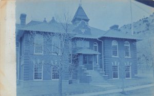 H31/ Idaho Springs Colorado RPPC Postcard c08 High School Blue Tint