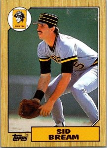 1987 Topps Baseball Card Sid Bream Pittsburgh Pirates sk3454