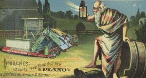 1880's Piano Harvester & Binders Diogenes Steel Frame Moon Trade Card P3