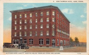 J75/ Kane Pennsylvania Postcard c1920s New Thomson Hotel Autos 124