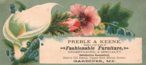 1880s-90s Flowers Preble & Keene Fashionable Furniture Undertakers Gardner ME